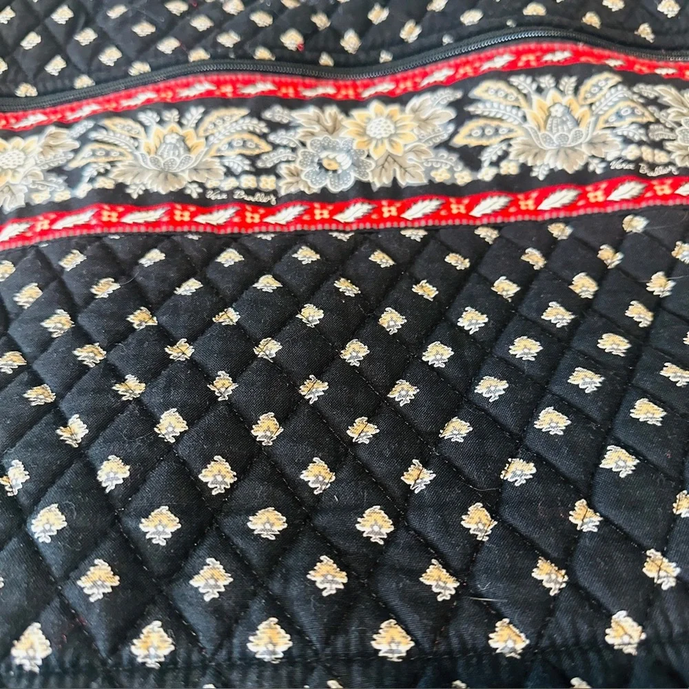 Vintage VERA BRADLEY Classic Black Quilted Travel Hanging Garment Bag Calico